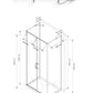 U-shower "Amaya" (90x75x195cm) - 8mm - corner shower - shower partition - without shower tray