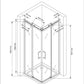Technische Skizze der Duschkabine Katana mit den Maßen 90x90x195cm