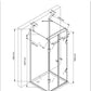 GlasHomeCenter - Cabina de ducha en forma de U "Asuka" (90x90x195cm) - 8mm - cabina de ducha de esquina - mampara de ducha - sin plato de ducha
