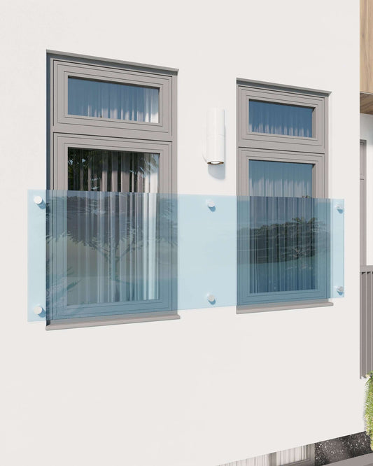 Französischer Balkon Glasgeländer 2x Glas 200x90cm GlasHomeCenter