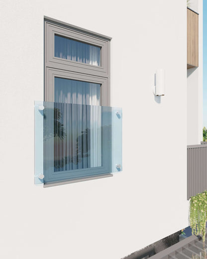 Griglia per finestra con ringhiera in vetro per balcone alla francese 140x90 cm GlassHomeCenter