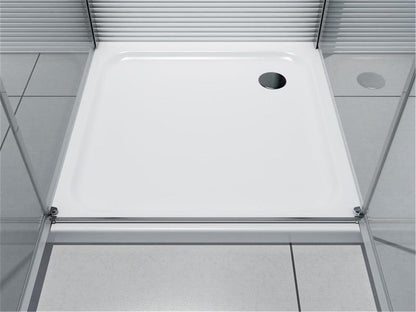 GlasHomeCenter - U-shaped shower cubicle "Asuka" (80x90x195cm) - 8mm - corner shower cubicle - shower partition - without shower tray